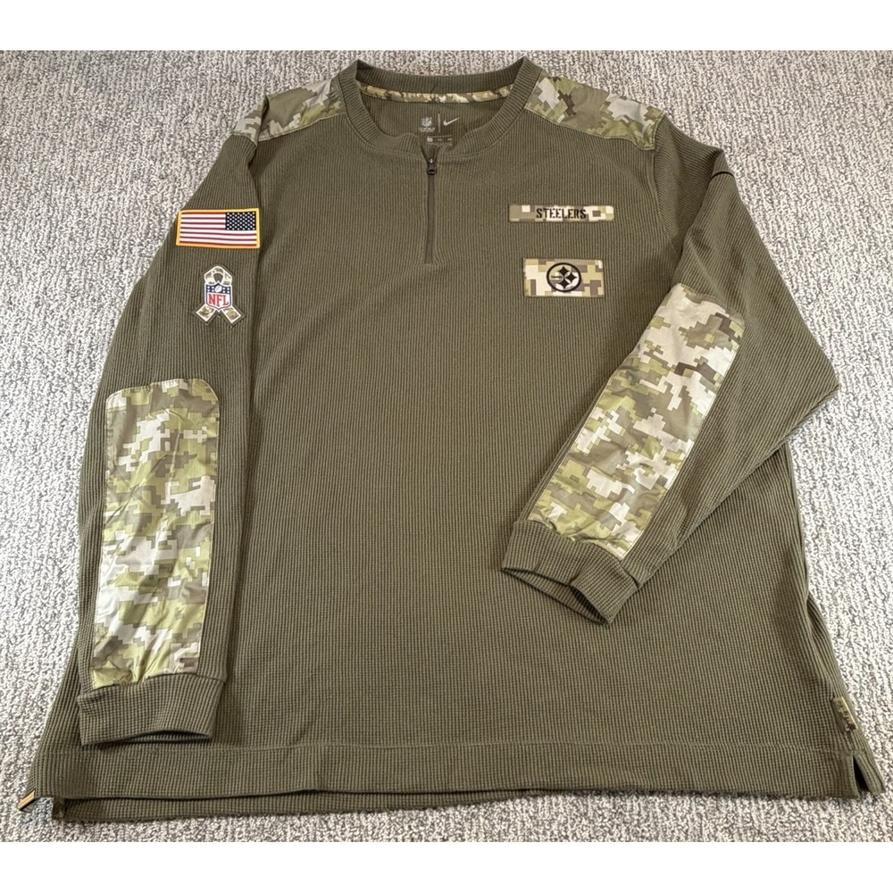 Nike Pittsburgh Steelers Salute To Service Zipper Jacket Sz 3XL NKQ4-2DH ONFIELD
